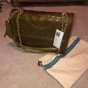 Fleming Mixed Material Shoulder Bag